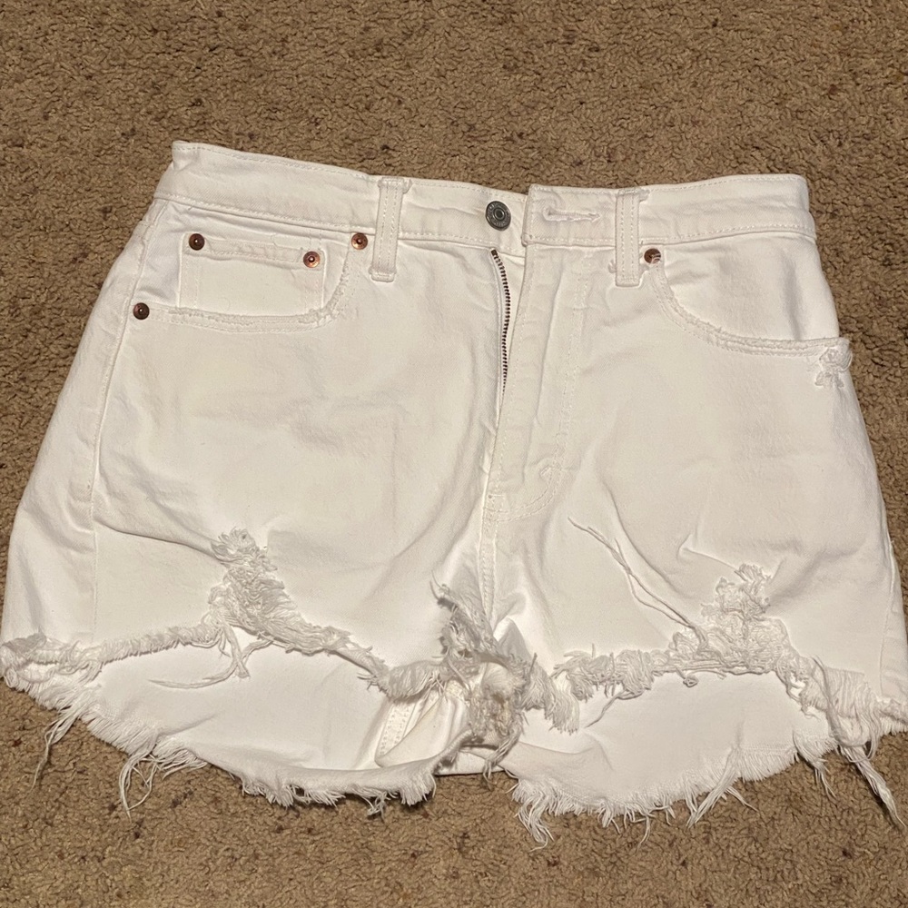 ABERCROMBIE white denim shorts
